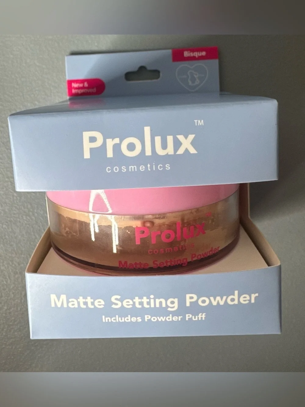 Prolux Matte Setting Powder with puff in color Bisque - Smooth Matte Finish
